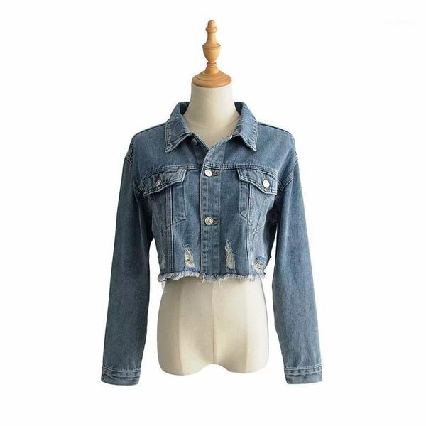 women's jackets autumn chic ripped hole short denim jacket single breasted pockets women lapel jean casual long sleeve crop jacket1, Black;brown
women's jackets autumn chic ripped hole short denim jacket single breasted pockets women lapel jean casual long sleeve crop jacket1, Black;brown
