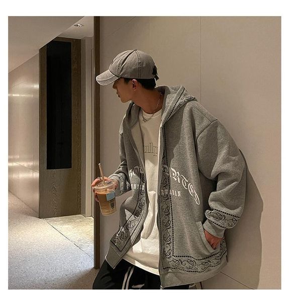 men's hoodies & sweatshirts trendy handsome bombing street cardigan sweater autumn winter american retro cashew flower stitching hiphop, Black
men's hoodies & sweatshirts trendy handsome bombing street cardigan sweater autumn winter american retro cashew flower stitching hiphop, Black