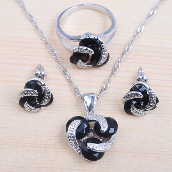 earrings & necklace for women jewelry sets silver color african jewellry black cubic zirconia pendant rings qz0171
earrings & necklace for women jewelry sets silver color african jewellry black cubic zirconia pendant rings qz0171