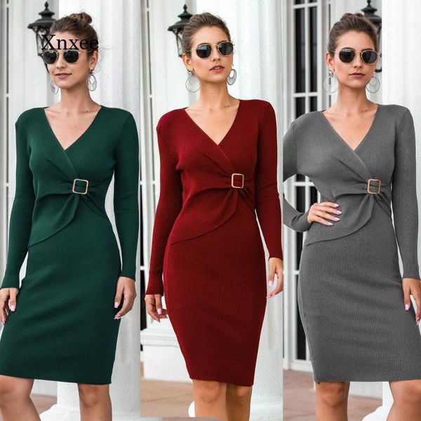 casual dresses elegant pencil knitted dress women autumn winter v neck bodycon long sleeve sweater ladies slim mini robe, Black;gray
casual dresses elegant pencil knitted dress women autumn winter v neck bodycon long sleeve sweater ladies slim mini robe, Black;gray