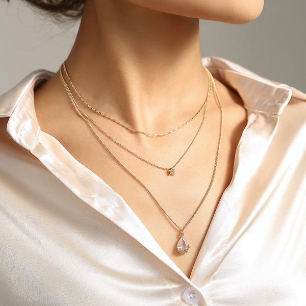 chains retro butterfly star moon portrait coin pendants fashion multi-layer water drop zircon alloy necklace for women party gifts, Silver
chains retro butterfly star moon portrait coin pendants fashion multi-layer water drop zircon alloy necklace for women party gifts, Silver