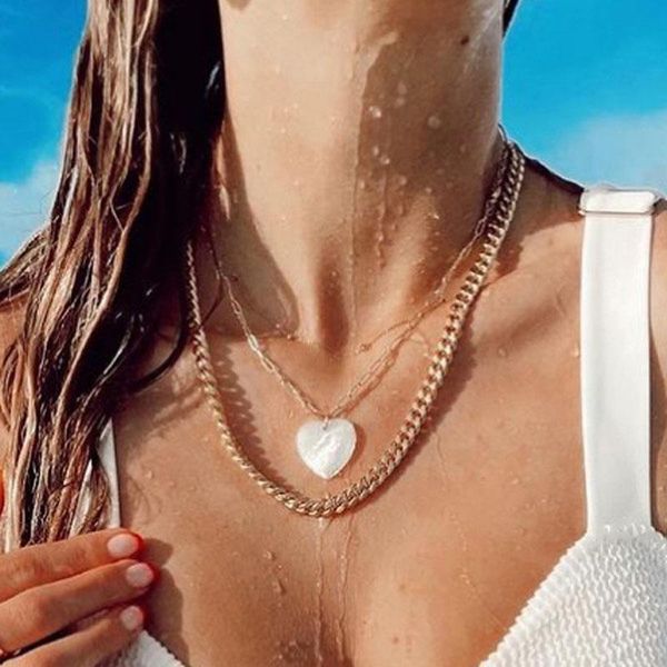 chains chain double layer necklace creative retro love pendant clavicle shell women fashion jewelry, Silver
chains chain double layer necklace creative retro love pendant clavicle shell women fashion jewelry, Silver