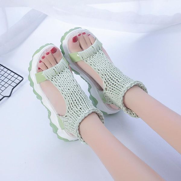open toe platform sandals women breathable knitted thick sole sandals summer casual slip-on women zapatos mujer 2021, Black
open toe platform sandals women breathable knitted thick sole sandals summer casual slip-on women zapatos mujer 2021, Black