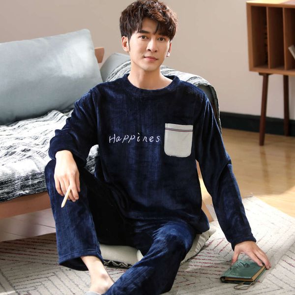 men's winter thickened plush long sleeve flannel pajamas suit oversized coral cashmere housewear autumn, Black;brown
men's winter thickened plush long sleeve flannel pajamas suit oversized coral cashmere housewear autumn, Black;brown