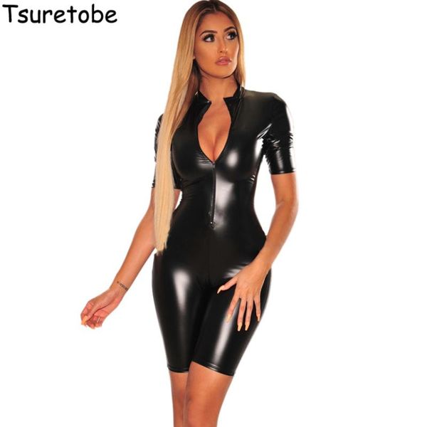 women's jumpsuits & rompers tsuretobe club leather jumpsuit women bodycon black zipper nightclub short solid skinny party romper overal, Black;white
women's jumpsuits & rompers tsuretobe club leather jumpsuit women bodycon black zipper nightclub short solid skinny party romper overal, Black;white