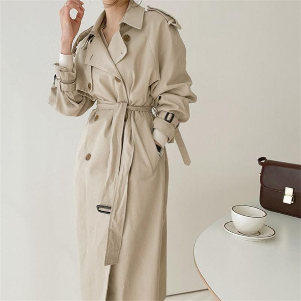 women's trench coats 2021 office lady women coat ol vintage high street overcoats long windbreaker manteau straight chic femme, Tan;black
women's trench coats 2021 office lady women coat ol vintage high street overcoats long windbreaker manteau straight chic femme, Tan;black