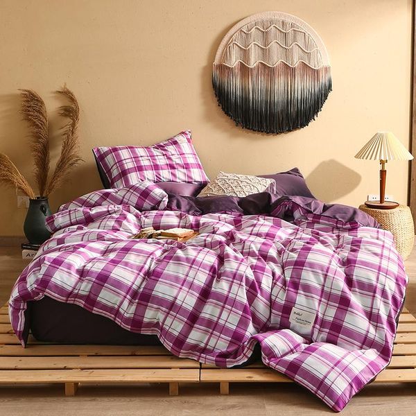 bedding sets plaid purple quilt cover pillowcase bed flat sheets luxury duvet twin full single king bedclothes
bedding sets plaid purple quilt cover pillowcase bed flat sheets luxury duvet twin full single king bedclothes