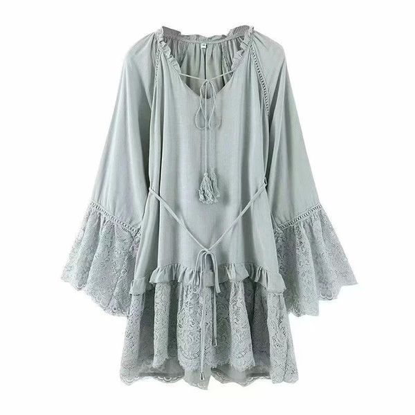 casual dresses ayualin flare long sleeve mini women vintage cotton rayon splice lace autumn dress vestidos 2021 boho beach loose robe, Black;gray
casual dresses ayualin flare long sleeve mini women vintage cotton rayon splice lace autumn dress vestidos 2021 boho beach loose robe, Black;gray