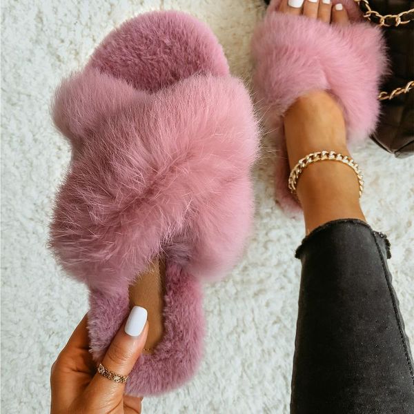 slippers plush real fur slides fashion cross band flat sandals winter house women ladies fluffy home shoes, Black
slippers plush real fur slides fashion cross band flat sandals winter house women ladies fluffy home shoes, Black