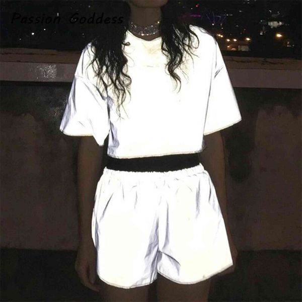 2 piece reflective set womens tracksuits plus size luminous t shirt high waist loose shorts suit dance two concert bling, Gray
2 piece reflective set womens tracksuits plus size luminous t shirt high waist loose shorts suit dance two concert bling, Gray