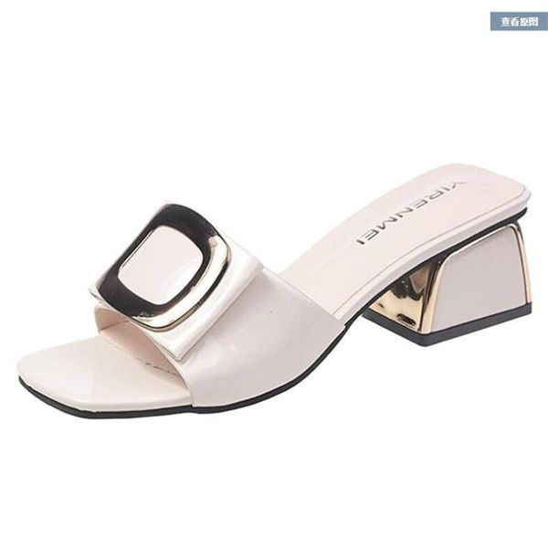 dress shoes high heels 2021 metal buckle sandals fashion thick with a word drag, Black
dress shoes high heels 2021 metal buckle sandals fashion thick with a word drag, Black