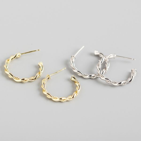 yhe0254 s925 silver ins metal wind pure hand wound twist c earrings for women, Golden
yhe0254 s925 silver ins metal wind pure hand wound twist c earrings for women, Golden
