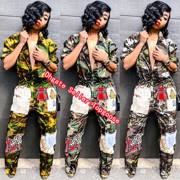 camouflage printed jumpsuits casual overall for women turn-down collar long sleeve harajuku jumpsuit streetwear front zipper party romper, Black;white
camouflage printed jumpsuits casual overall for women turn-down collar long sleeve harajuku jumpsuit streetwear front zipper party romper, Black;white