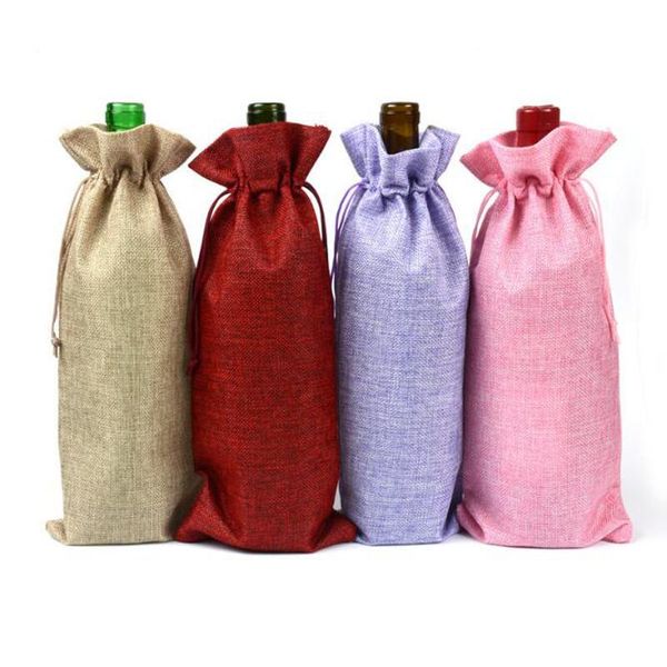 gift wrap 15x35cm multi-color optional vintage natural jute burlap drawstring wine bags wedding party packaging supplies of 10pcs
gift wrap 15x35cm multi-color optional vintage natural jute burlap drawstring wine bags wedding party packaging supplies of 10pcs