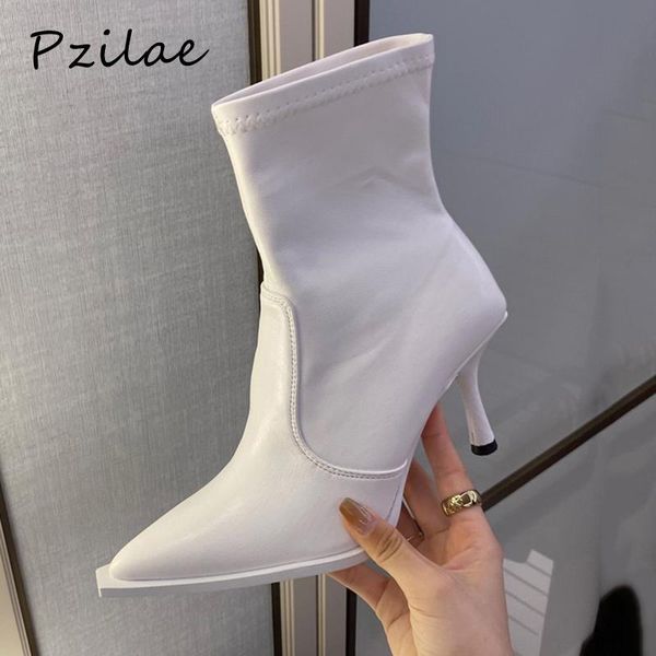 boots pzilae fashion women white black pointed toe elastic ankle heels shoes autumn winter female socks
boots pzilae fashion women white black pointed toe elastic ankle heels shoes autumn winter female socks