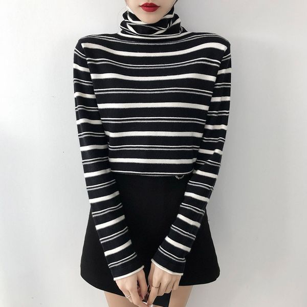 2021 new korean style basic women's turtleneck long sleeve casual ladies knit sweaters autumn stripe high neck female jumpers for outwe, White;black
2021 new korean style basic women's turtleneck long sleeve casual ladies knit sweaters autumn stripe high neck female jumpers for outwe, White;black