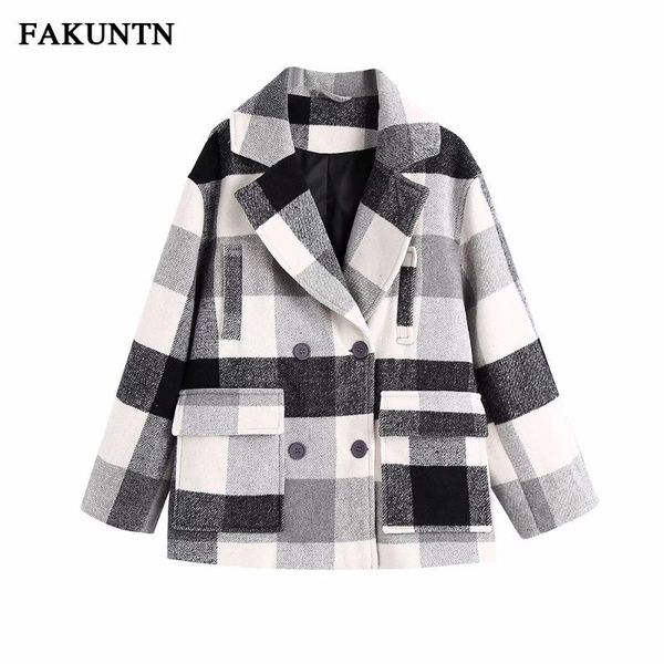 women's wool & blends winter jacket coats 2021 double breasted casual warm female plaid oversized autumn women, Black
women's wool & blends winter jacket coats 2021 double breasted casual warm female plaid oversized autumn women, Black