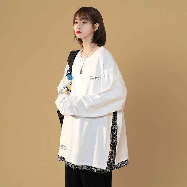 men's t-shirts long-sleeved fake two-piece t-shirt o-neck female 2021 autumn winter korean hiphop high street style design trend, White;black
men's t-shirts long-sleeved fake two-piece t-shirt o-neck female 2021 autumn winter korean hiphop high street style design trend, White;black
