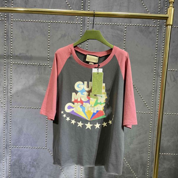 luxury design letter print short t-shirt women's fashion color matching round neck pullover half sleeve bottomed, White
luxury design letter print short t-shirt women's fashion color matching round neck pullover half sleeve bottomed, White