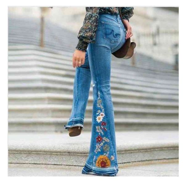 embroidered trousers denim bell bottom pants ventilation high street wide legged women elasticity breathe reely nylon wide pants 210924, Blue
embroidered trousers denim bell bottom pants ventilation high street wide legged women elasticity breathe reely nylon wide pants 210924, Blue