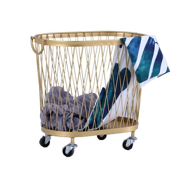nordic wrought iron storage basket bathroom dirty clothes basket light luxury golden toy clothes storage with pulley
nordic wrought iron storage basket bathroom dirty clothes basket light luxury golden toy clothes storage with pulley