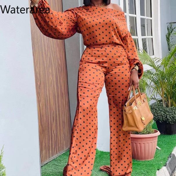 women's two piece pants waterarea s-4xl sets fashion skew collar t-shirt&wide leg set ol dot print loose autumn winter, White
women's two piece pants waterarea s-4xl sets fashion skew collar t-shirt&wide leg set ol dot print loose autumn winter, White