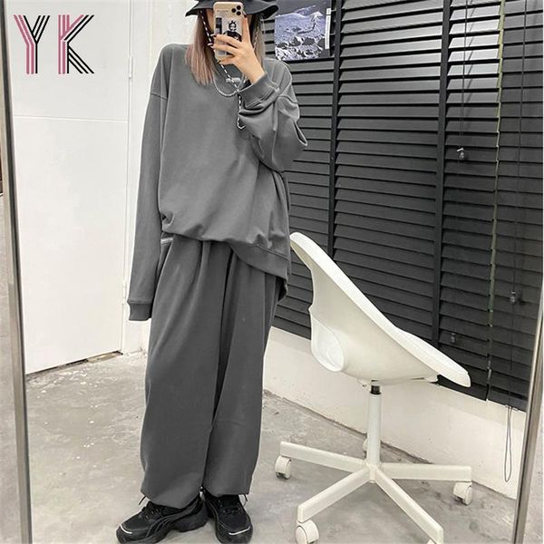 women's two piece pants solid color pullover + gray drop wide leg two-piece loose joggers sports set hip hop streetwear fashion suit, White
women's two piece pants solid color pullover + gray drop wide leg two-piece loose joggers sports set hip hop streetwear fashion suit, White