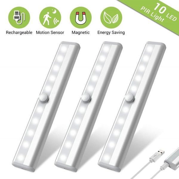 led under cabinet light pir motion sensor lamp 10 leds lighting for wardrobe cupboard closet kitchen night light