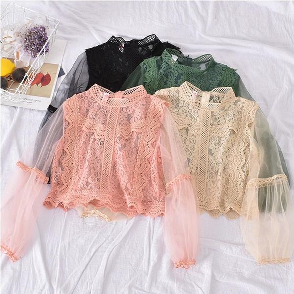 women's blouses & shirts arrival ladies mesh lace hook flower lantern sleeve loose retro short pullover blouse women fashion cute voile, White
women's blouses & shirts arrival ladies mesh lace hook flower lantern sleeve loose retro short pullover blouse women fashion cute voile, White