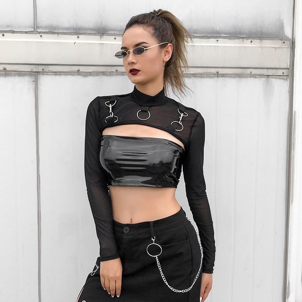 harajuku black mesh crop t shirt ladies punk gothic woman tshirt tees transparent long sleeve tee shirt, White
harajuku black mesh crop t shirt ladies punk gothic woman tshirt tees transparent long sleeve tee shirt, White