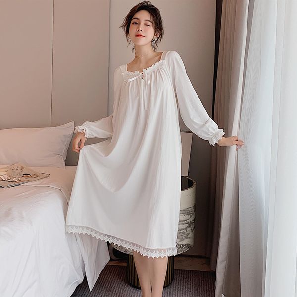 women homewear female cotton sleepwear lace trim nightdress long sleeve o neck nightwear nightgown, Black;red
women homewear female cotton sleepwear lace trim nightdress long sleeve o neck nightwear nightgown, Black;red
