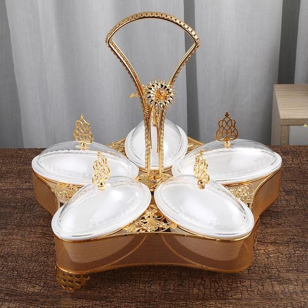 the new european fruit plate creative light luxury living room fruit pot set modern nut candy with cover plate
the new european fruit plate creative light luxury living room fruit pot set modern nut candy with cover plate