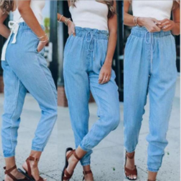 women's jeans 2021 trousers elastic waist tether slimming closer feet loose straight-leg harem pants large size solid color, Blue
women's jeans 2021 trousers elastic waist tether slimming closer feet loose straight-leg harem pants large size solid color, Blue