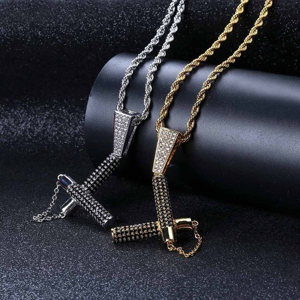 necklace black zircon double stick hip hop trendsetter men's pendant product, Silver
necklace black zircon double stick hip hop trendsetter men's pendant product, Silver