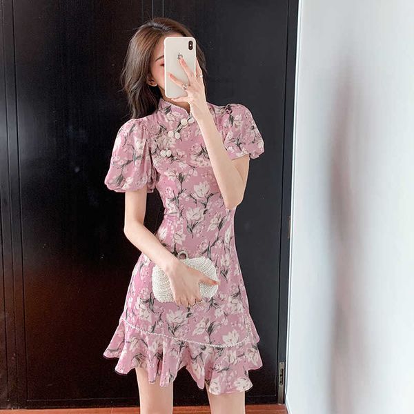 summer lace cheongsam dress for women single-breasted floral embroidery short sleeve ruffles mermaid 210529, Black;gray
summer lace cheongsam dress for women single-breasted floral embroidery short sleeve ruffles mermaid 210529, Black;gray