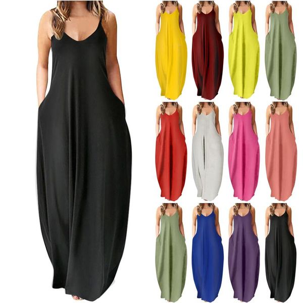 casual dresses women's sleeveless loose plain maxi cami long dress with pockets ladies multicolor for female robe, Black;gray
casual dresses women's sleeveless loose plain maxi cami long dress with pockets ladies multicolor for female robe, Black;gray