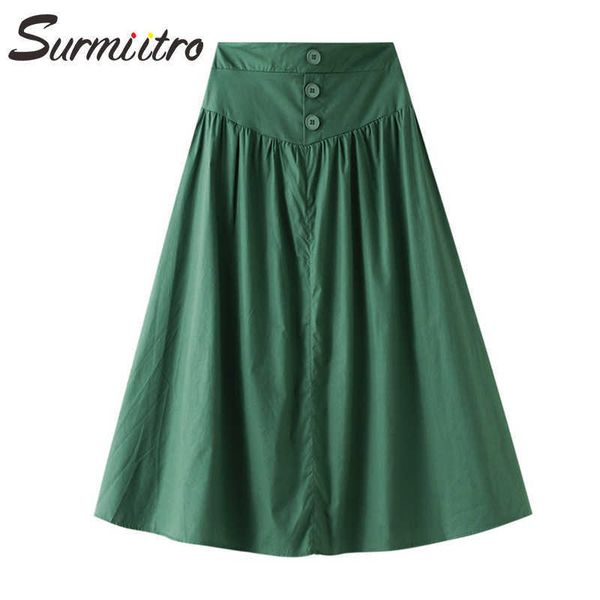 surmiitro fashion summer midi long skirt women korean style green button high waist mid-length a line pleated skirt female 210712, Black
surmiitro fashion summer midi long skirt women korean style green button high waist mid-length a line pleated skirt female 210712, Black