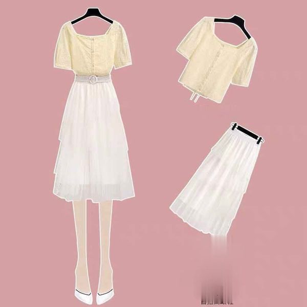 women 2021 summer elegant two piece set female square collar blouse casual mesh elastic waist midi skirt new ladies suit a85700rh, Black;gray
women 2021 summer elegant two piece set female square collar blouse casual mesh elastic waist midi skirt new ladies suit a85700rh, Black;gray