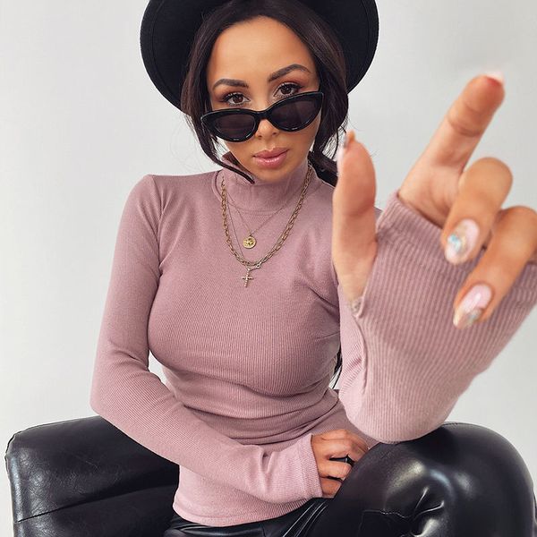 autumn and winter new womens knitted sweaters fashion simple long-sleeved slim t-shirts, White
autumn and winter new womens knitted sweaters fashion simple long-sleeved slim t-shirts, White