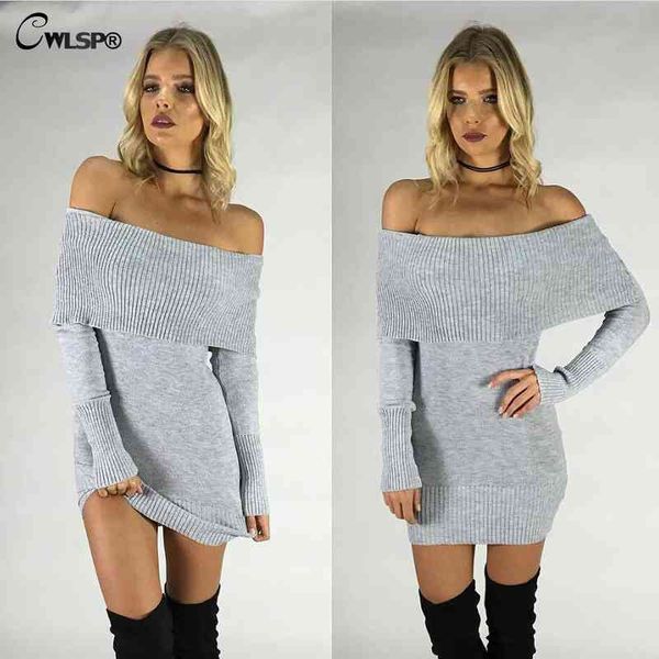 women's sweaters wholesale-2016 autumn sweater dress solid pullover slash neck off shoulder fashion kintting pull femme ql2653 n189, White;black
women's sweaters wholesale-2016 autumn sweater dress solid pullover slash neck off shoulder fashion kintting pull femme ql2653 n189, White;black