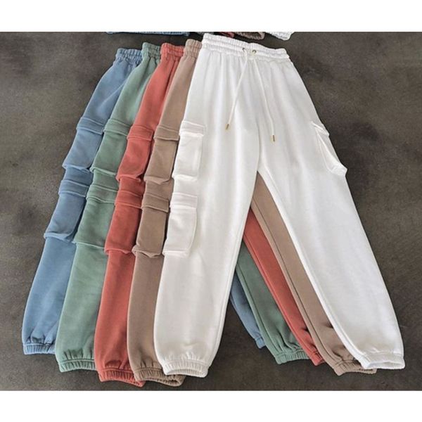 women designer clothes 2021 pants casual fashion sweatpants pocket solid color trousers new spring and winter, White
women designer clothes 2021 pants casual fashion sweatpants pocket solid color trousers new spring and winter, White