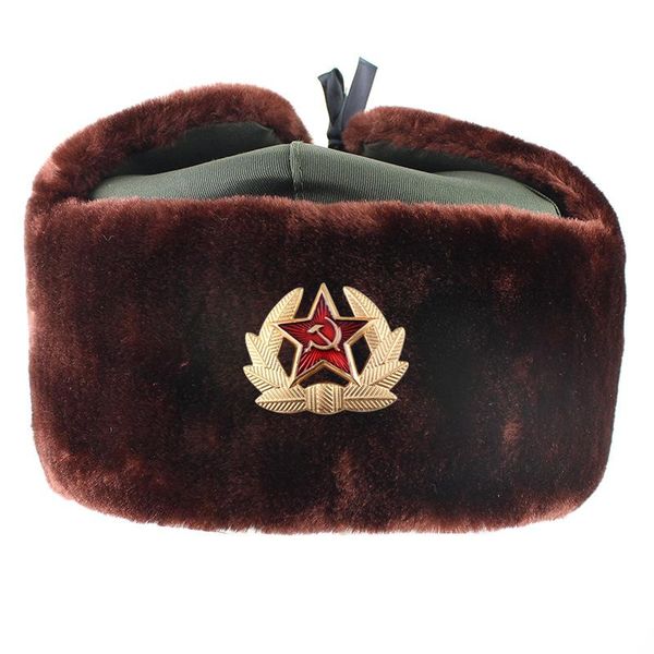 berets winter soviet army military badge russia ushanka bomber hats hat faux fur earflap women men snow caps, Blue;gray
berets winter soviet army military badge russia ushanka bomber hats hat faux fur earflap women men snow caps, Blue;gray