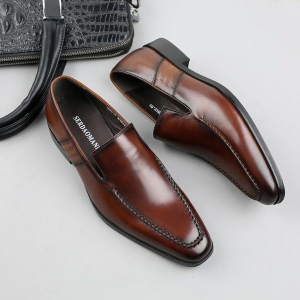 dress shoes flat genuine leather business men's shoe fashion elegant formal wedding handmade slip on office oxford footwear 2021, Black
dress shoes flat genuine leather business men's shoe fashion elegant formal wedding handmade slip on office oxford footwear 2021, Black