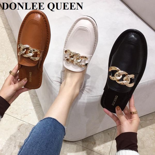2021 luxury design spring mule slipper brand chain british sandal shoes flat round toe slide outdoor flip flops zapatillas mujer, Black
2021 luxury design spring mule slipper brand chain british sandal shoes flat round toe slide outdoor flip flops zapatillas mujer, Black