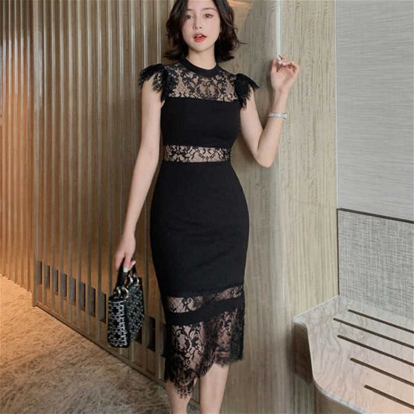 women summer lace dress o-neck elegant evening party formal mid-calf butterfly sleeve black vestidos clothing 210625, Black;gray
women summer lace dress o-neck elegant evening party formal mid-calf butterfly sleeve black vestidos clothing 210625, Black;gray