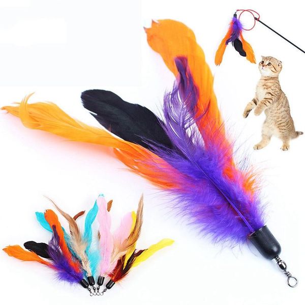 cat toys 10pcs/lot colorful panelled toy soft feather replacement for interactive wand 18cm(without stick) kitty katten
cat toys 10pcs/lot colorful panelled toy soft feather replacement for interactive wand 18cm(without stick) kitty katten