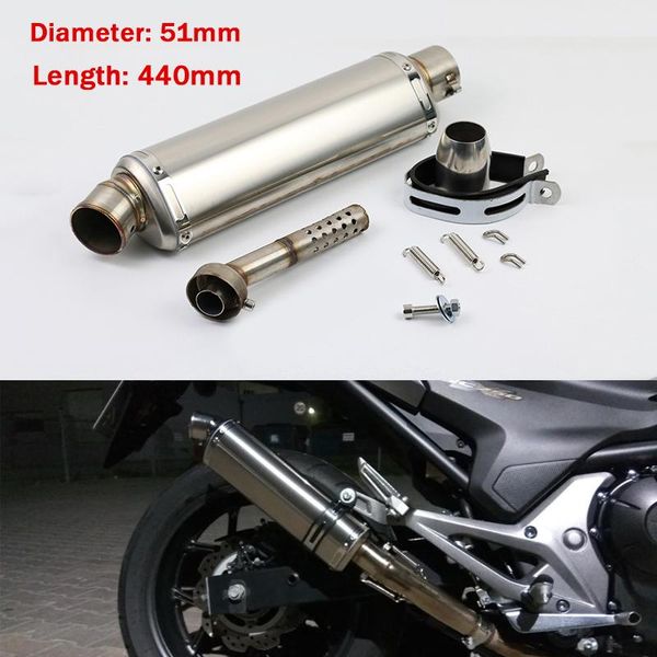motorcycle exhaust system 440mm stainless steel pipe muffler tips vent removable db killer 38-51mm for street dirt bike
motorcycle exhaust system 440mm stainless steel pipe muffler tips vent removable db killer 38-51mm for street dirt bike