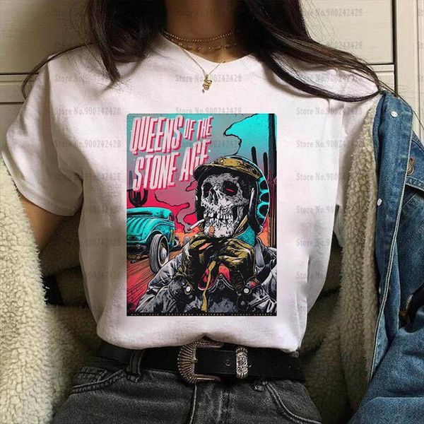 cool queens of the men t shirt stone age halloween skeleton demon casual streetwear funny graphic lady, White;black
cool queens of the men t shirt stone age halloween skeleton demon casual streetwear funny graphic lady, White;black