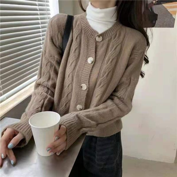women's sweaters sweater women autumn winter knitted single-breasted outwear retro twist cardigan coat, White;black
women's sweaters sweater women autumn winter knitted single-breasted outwear retro twist cardigan coat, White;black