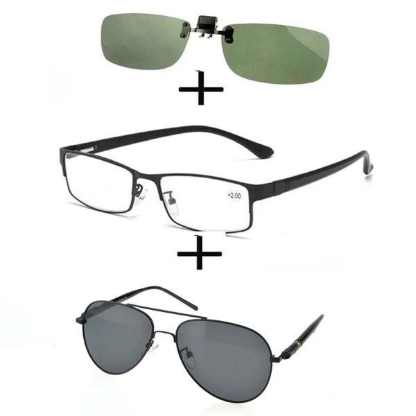 sunglasses 3pcsrectangular metal black business reading glasses men women + polarized pilot double bridge clip, White;black
sunglasses 3pcsrectangular metal black business reading glasses men women + polarized pilot double bridge clip, White;black